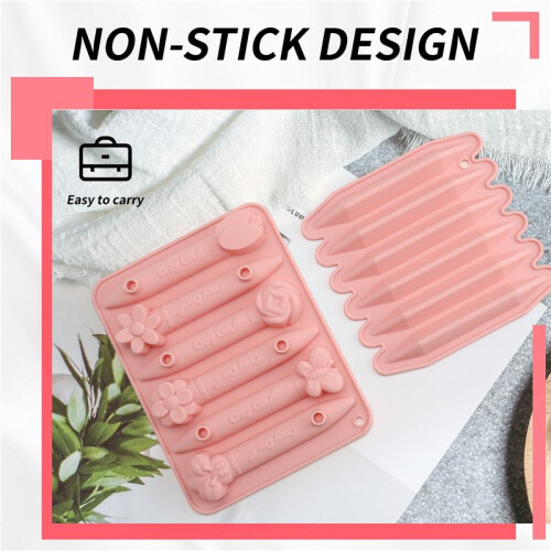 4 Pack Assorted Crayon Mold Cavities 3D Crayon Silicone Mold Triangle Crayon Mold Silicone Chocolate Making Mold 2
