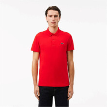 (S, Red) Lacoste Mens Cotton Blend Polo Shirt