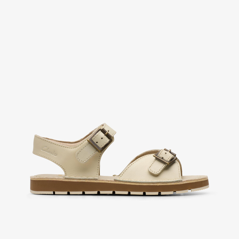 Clarks (Standard, 12 (Children's)) Playsunreef K. Off White Lea