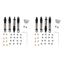 8 Pezzi 40Mm Ammortizzatore Olio Ammortizzatore nel Metallo per Axial SCX24 C10 JLU Gladiator Bronco 1/24 RC Auto Cingolata Aggiornamenti,Nero