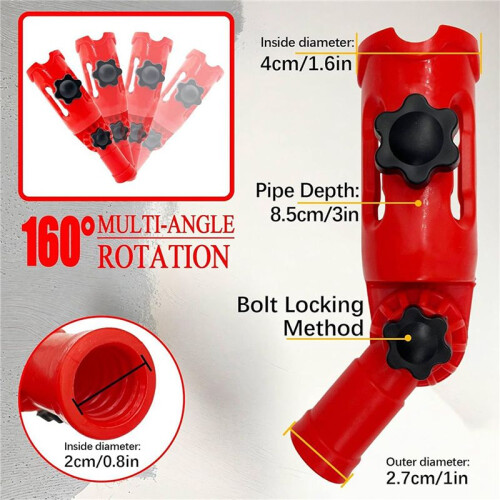 2X Multi-Angle Paint Brush Extender Red, Paint Edger Tool for High Ceilings, Extension Pole Attachment Holder