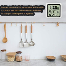 2X Large Waterproof Bathroom Wall Clock, Moisture Proof Temperature Humidity Meter,Suction Clock Watch