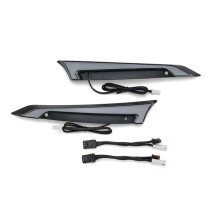 Windshield Trim Lights Windscreen Fairing LED Turn Signals Running Light for Road Glide Models - Black