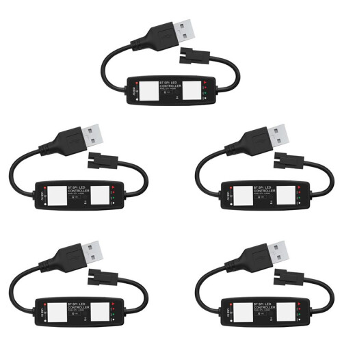 5X WS2812B LED Controller  APP Control Music Controller for SK6812 WS2811 WS2812 LED Pixel Light Strip USB 5V