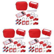 3X Electrical Circuit Breaker Lockout Tagout Kit,Safty Padlock Set Plug Lock Out Tag Station Hasps for Industry