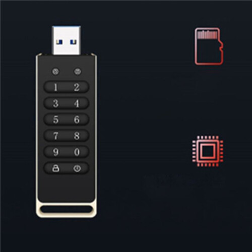 3X Unidade USB Segura, Unidade Flash USB Criptografada de 32 GB Hardware Senha Memory Stick com Teclado USB 3.0 Disk Flash Preto 2