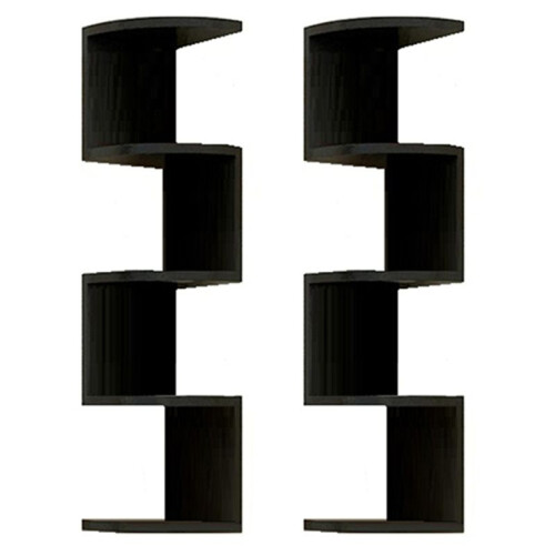 2X Wall Mounted Corner Storage Rack Classic Wall Rack 5 Layers Semicircular Partitions A 1