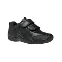 (13 UK Child, Black) Geox Boys Wader Leather School Shoes