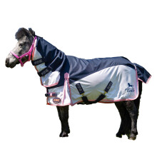 (4' 3", Navy) Gallop Ponie Combo Neck Horse Turnout Rug