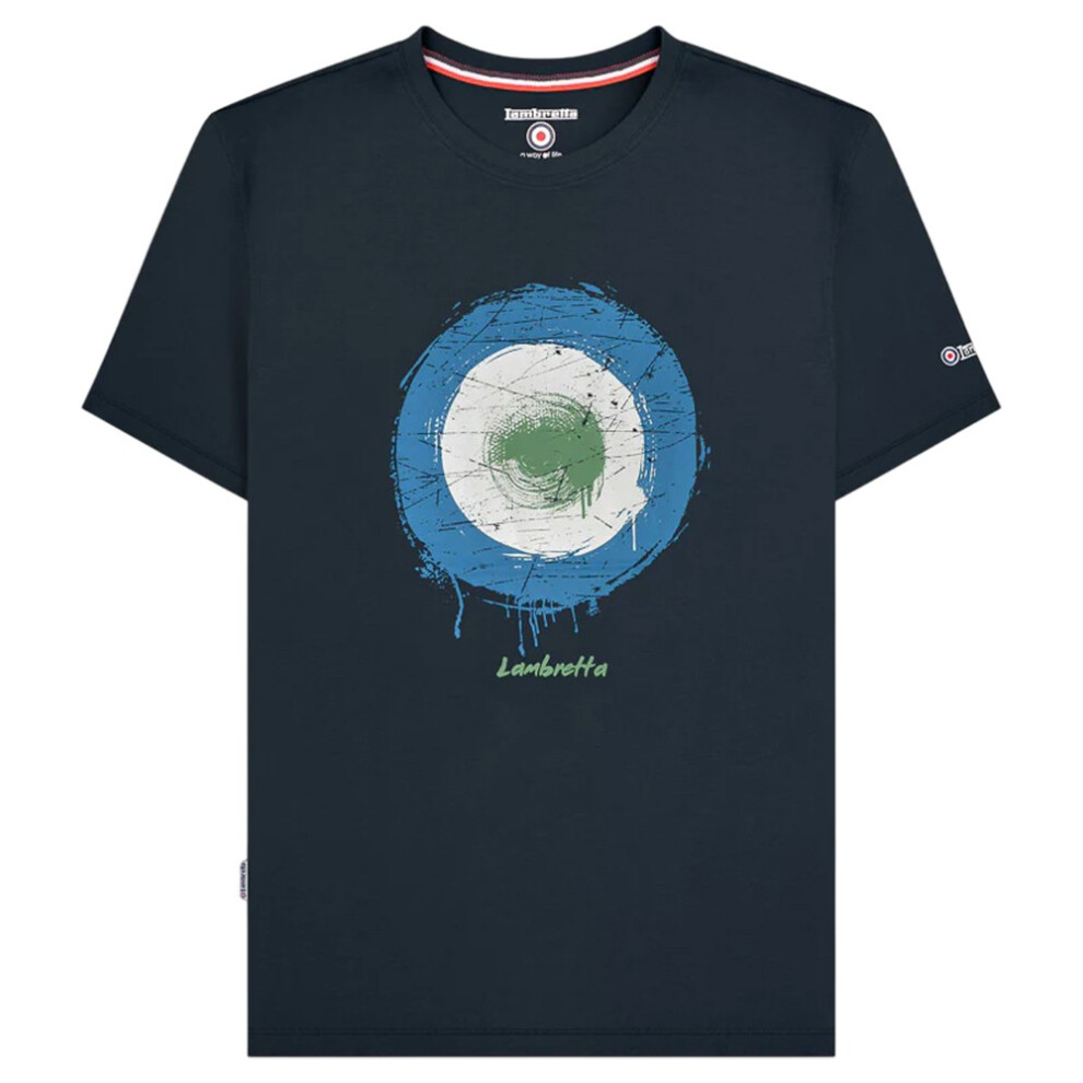 Lambretta (L, Navy) Mens Spray Logo T-Shirt