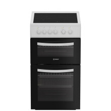 Indesit 50cm Twin Cavity Electric Cooker - White ITE5VMW