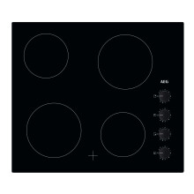 AEG 3000 Series 59cm 4 Zone Ceramic Hob with Knob Controls HK614000CB