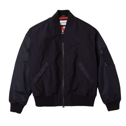 Lacoste (M, Navy) Lacoste Mens Logo Full Zip Bomber Jacket
