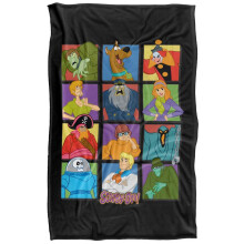 (152cm x 127cm, Black/Multicoloured) Scooby Doo Character Square Blanket