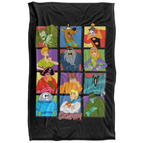 Scooby Doo (152cm x 127cm, Black/Multicoloured) Scooby Doo Character Square Blanket