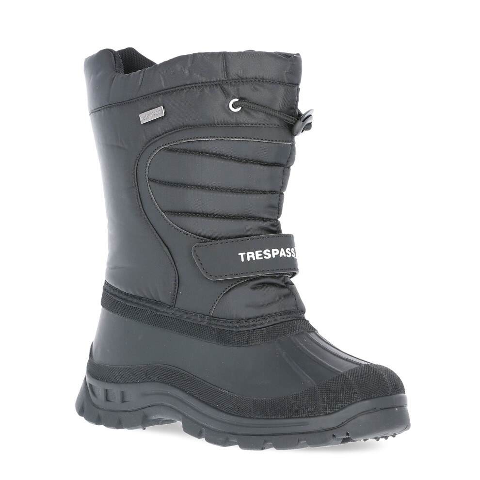 Trespass Kids Snow Boots Water Resistant Fleece Lined Dodo Black Y-2 - Image 3