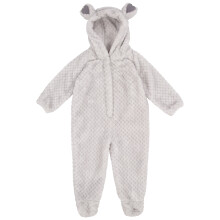 (9-12 Months, Pale Grey) Trespass Babies Playsuit Hooded with Ears Loveable