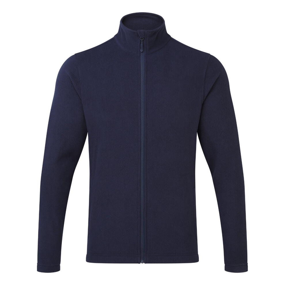 Premier (L, Navy) Mens Recyclight Full Zip Fleece Jacket