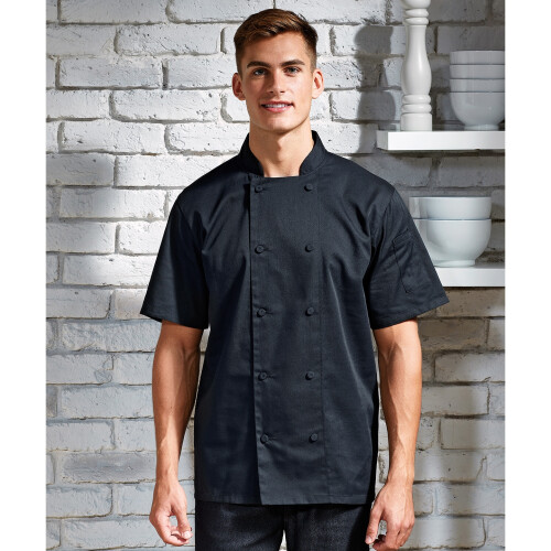 Premier (XL, Black) Premier Mens Coolchecker Short-Sleeved Chef Jacket 2