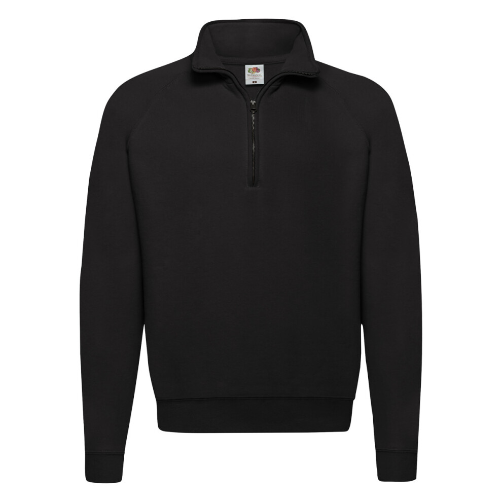 Fruit Of The Loom (S, Black) Mens Classic 80/20 Zip Neck Sweatshirt