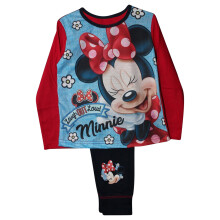 (9-10 Years, Navy/Red) Disney Mickey & Friends Girls Minnie Mouse Top And Bottoms Pyjama Set