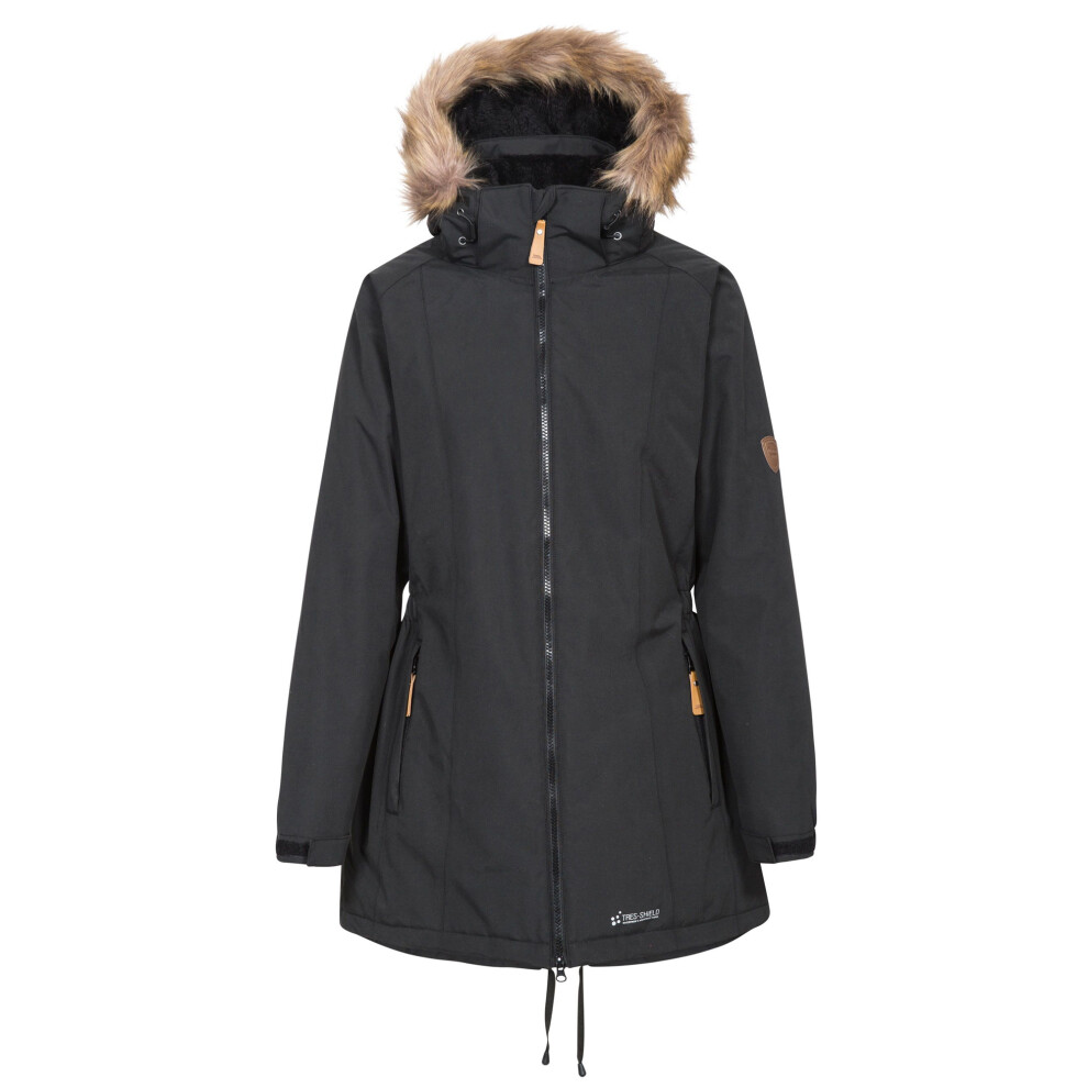 Trespass Women's Black Celebrity Insulated Longer Length Fleece Lined Parka Jacket - M - 100% Polyester - Image 2