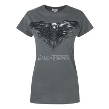 (L, Charcoal) Game Of Thrones Womens/Ladies Three Eyed Raven T-Shirt