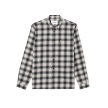 (16.5 in, Black/White) Lacoste Mens Flannel Regular Shirt