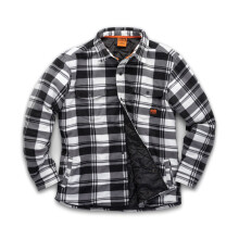 (L, Black/White) Scruffs Mens Checked Padded Shirt