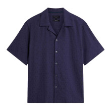 (XL, Navy) Ted Baker Mens Patterned Relaxed Fit Shirt