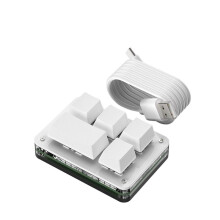Mechanical 5 Keys RGB Shortcut Keyboard Multi-Functional Customizable Keypad for Drawing and Gaming Peripherals White