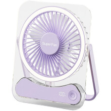 Ultra-Thin Desktop Fan Digital Display USB Charging Strong Wind Silent Card Style Fan Dormitory Small Fan C