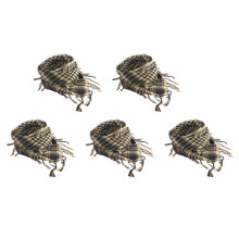 5X Unisex Scarf Polyester Plaid Tassel Arab Desert Shemagh,Beige
