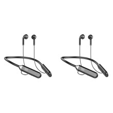 2X Fone de Ouvido Tipo PescoçO com ReduçãO de RuíDo EstéReo Universal Esportivo Microfone Sem Fio