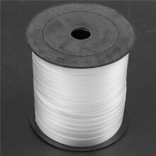 4 Roll Balloon Ribbon 225m 5mm for Wedding Party(White)