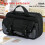 (Black) Snap Dual Tiered Pencil Bag With Solid Color And Transparent Layer Partition 1