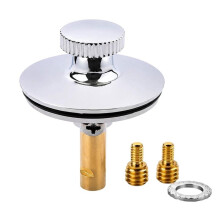 Universal Bathtub Drain Stopper,Toe-Touch Lift and Turn Drain Plug,Electroplated Copper Zinc Alloy Tub Drain Replacement