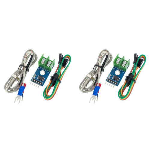 2X MAX6675 Module with K Type Thermocouple Sensor High Accuracy Measurement Tool High Temperature Measurable Module