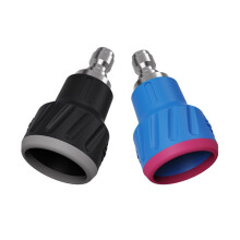2pcs Pressure WasherGun Stainless Steel Silicone Sprays Nozzles with 1/4" Quick Connect and Silicone Sleeve 25+40