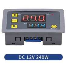 10X Digitalt Tidsfördröjningsrelä LED-Display Cykeltimerkontrollbrytare Justerbart Tidrelä Tidsfördröjningsbrytare DC12V