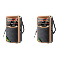 2X Taschenradio Tragbares -Vollbandradio AM/FM/SW-Radio mit Wiederaufladbarem Akku, Kopfhörer-Miniradio für Alte, C