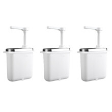3X Erogatore di Salse da 1 Litro Stazione di Pompa per Condimenti nel Acciaio Inossidabile Dispenser per Pompe per Condimenti Pompa per Marmellata un
