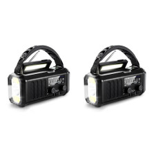2X Emergency Weather Radio FM/AM/WB,Portable Hand Crank Radio,Flashlight ,Solar Powered 10000mAh for Outdoor Camping