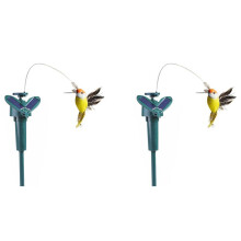 2X Pájaro Volador con Energía Solar, Decoración de Jardín de Pájaros Realista con Energía Solar o con Batería para Exteriores, Patio