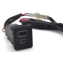 2X Car USB Charger PD Quick Charge QC3.0 Phone Charging Adapter Outlet for Multivan T5 2003-2015