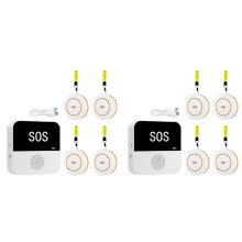 2X Wireless WiFi Elderly Caregiver Pager SOS Call Button Emergency SOS Alert System for Seniors Patients Elderly(B)
