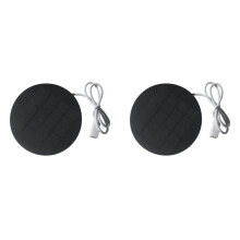 2X Panel Solar Redondo de 1,2 W, 5 V, 110 mm con Puerto USB para Cargador de Teléfono Móvil para Exteriores