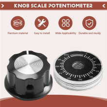 30 Sets of A03 Potentiometer Control Knobs and 0-100 Scale Plates Bakelite Knob Scale Plates Digital Potentiometer Set