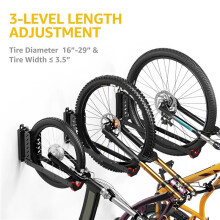 2X Swivel Bike Wall Mount, Road Bike Wall Mount Hangers for Garage, Hold to 77 Lbs Bike Rack Bicycle Accessories