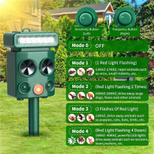 4PCS Ultrasonic Animal Repellent Outdoor Solar Animal Repeller with Motion Detection,Deer Deterrent Device for Yard